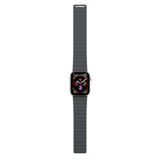 Apple Watch 7 45mm Kordon Youngkit Classical Magnetik Tak Çıkar Silikon Strap Kayış - 3
