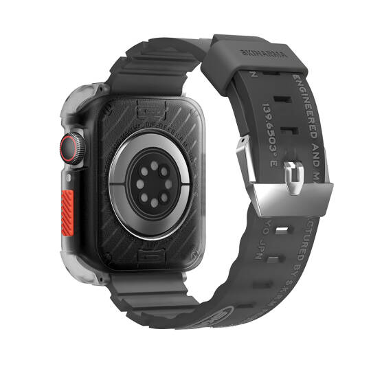 Apple Watch 7 45mm SkinArma Kurono Sert PC Kasa Koruyucu + Shokku Silikon Kordon - 4