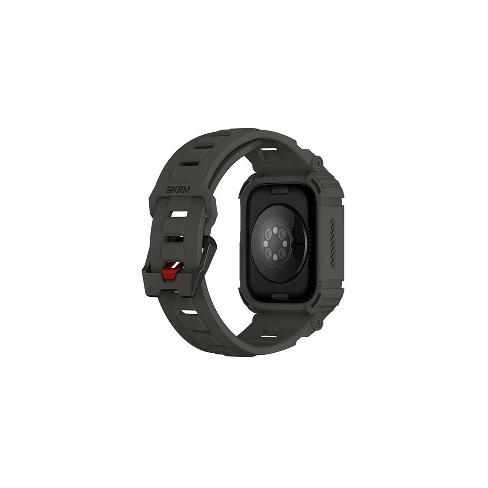 Apple Watch 7 45mm Skinarma Mecha 2in1 TPU Kasa Koruyucu + Silikon Kordon - 6
