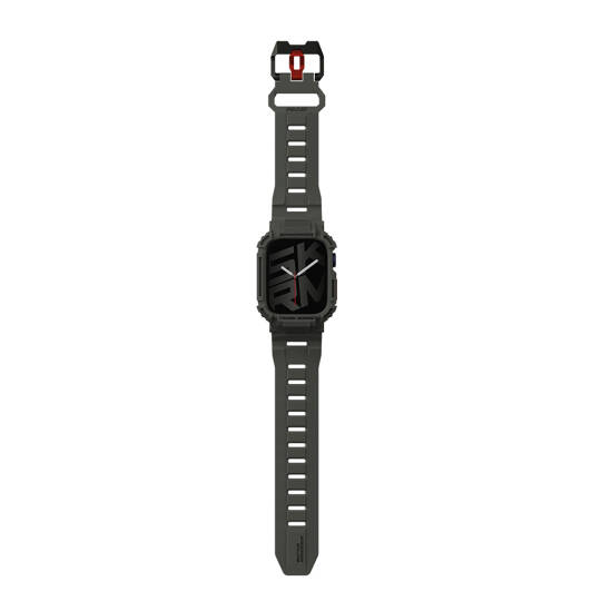 Apple Watch 7 45mm Skinarma Mecha 2in1 TPU Kasa Koruyucu + Silikon Kordon - 7