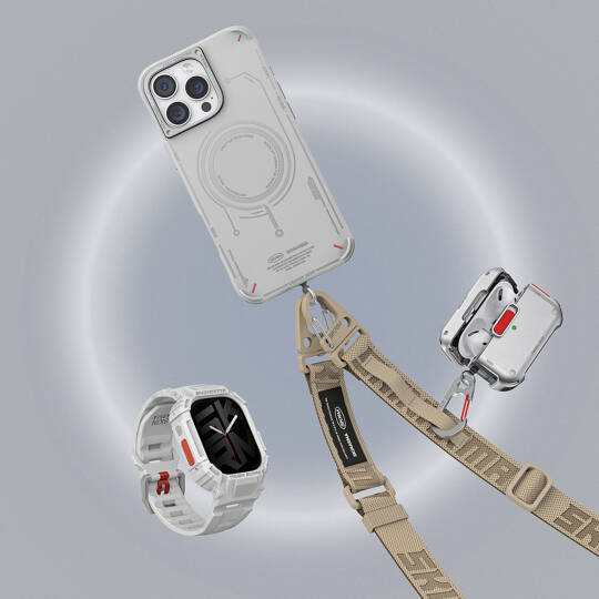 Apple Watch 7 45mm Skinarma Mecha 2in1 TPU Kasa Koruyucu + Silikon Kordon - 16
