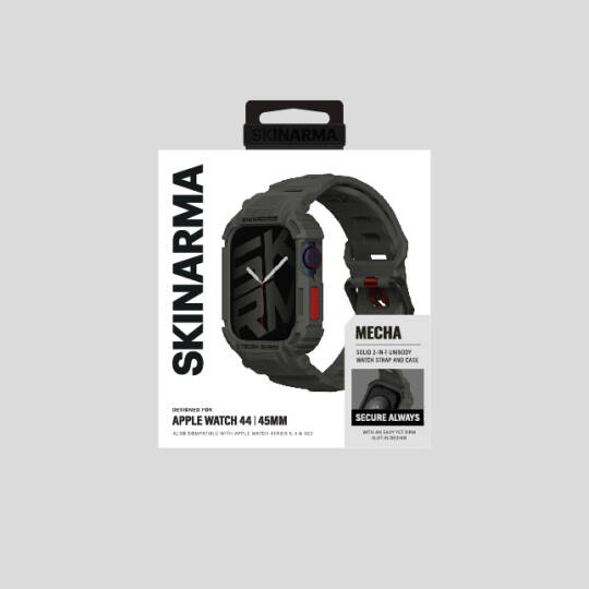 Apple Watch 7 45mm Skinarma Mecha 2in1 TPU Kasa Koruyucu + Silikon Kordon - 17