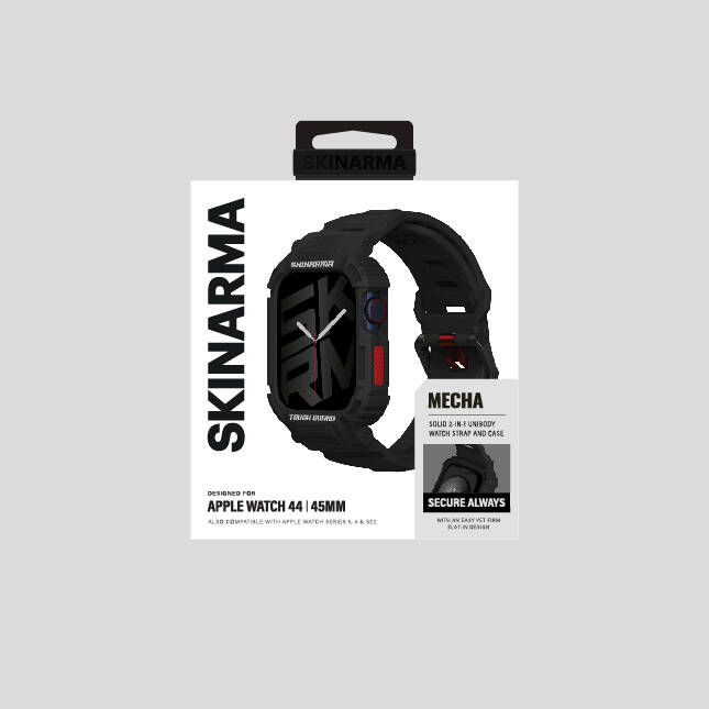 Apple Watch 7 45mm Skinarma Mecha 2in1 TPU Kasa Koruyucu + Silikon Kordon - 18