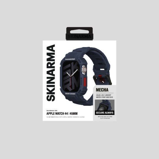 Apple Watch 7 45mm Skinarma Mecha 2in1 TPU Kasa Koruyucu + Silikon Kordon - 19