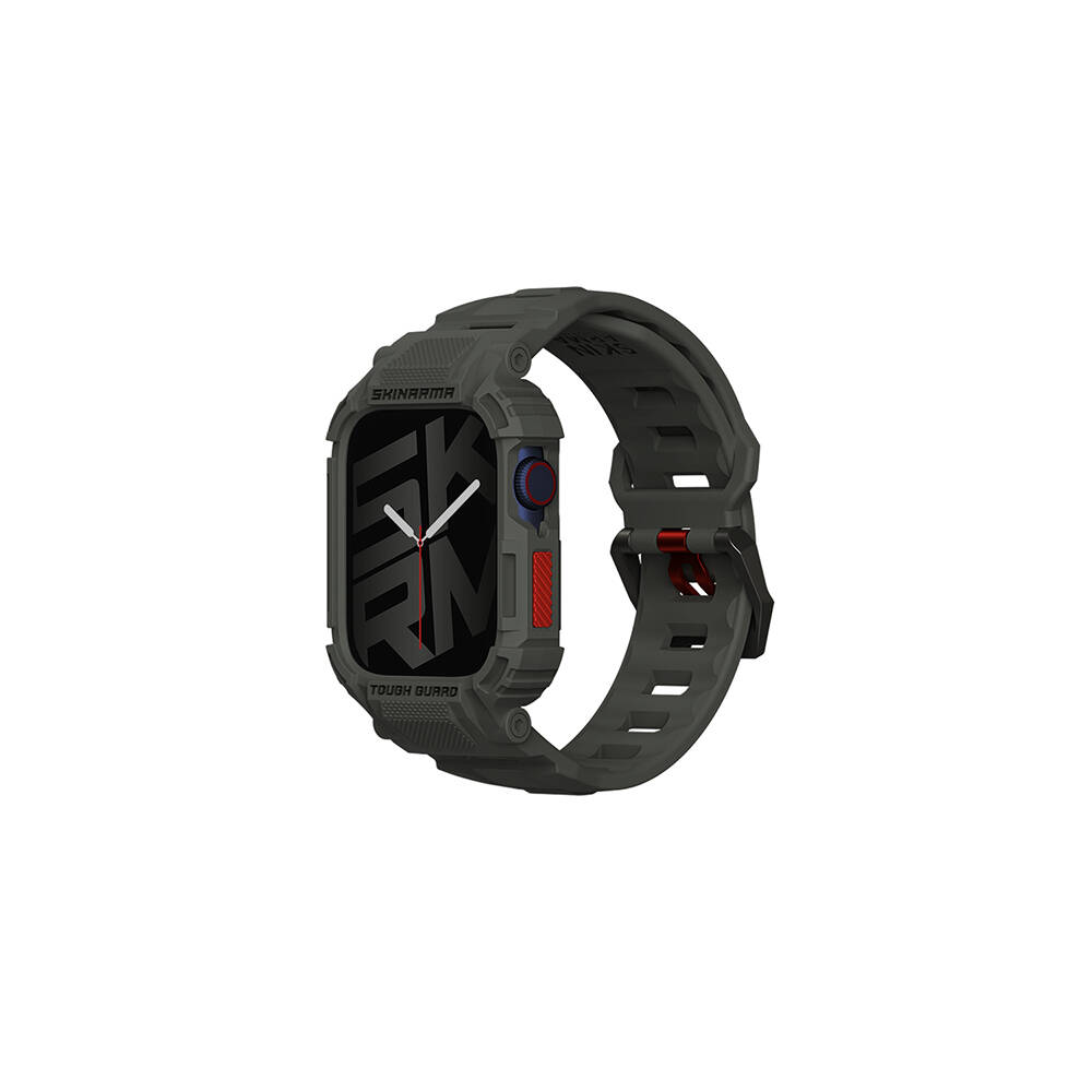 Apple Watch 7 45mm Skinarma Mecha 2in1 TPU Kasa Koruyucu + Silikon Kordon - 1