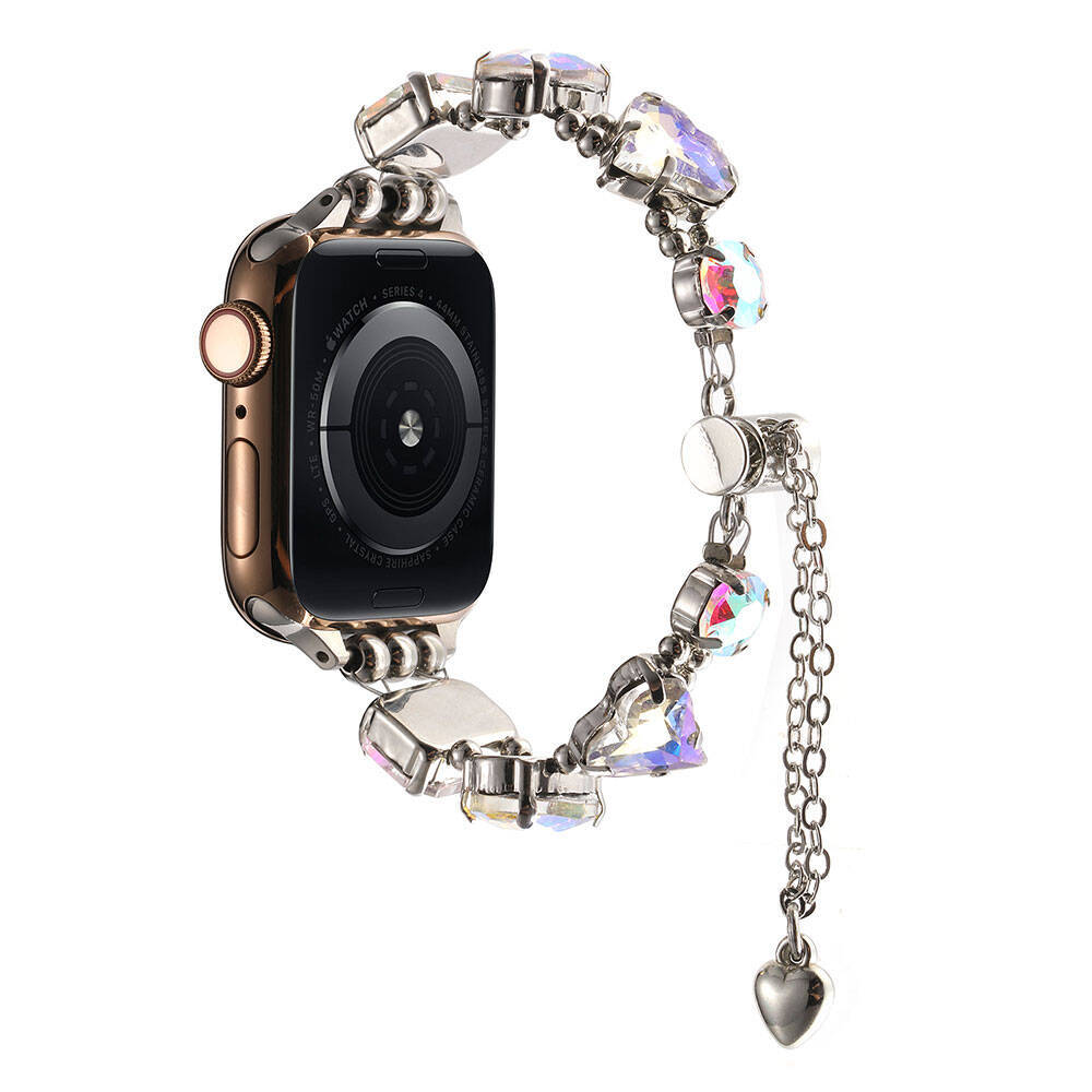 Apple Watch 7 45mm Zore KRD-115 Renkli Taş Tasarımlı Kordon - 7