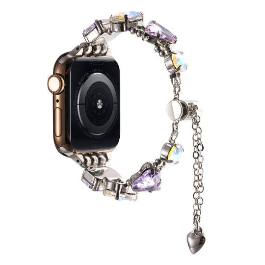 Apple Watch 7 45mm Zore KRD-115 Renkli Taş Tasarımlı Kordon - 8