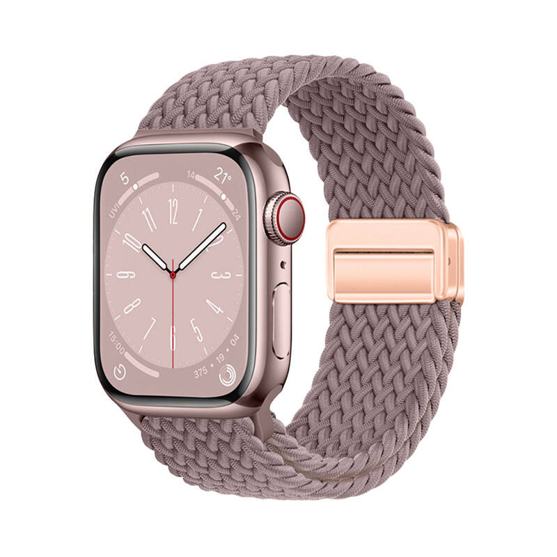 Apple Watch 7 45mm Zore KRD-134 Örgü Tasarımlı Hasır Kordon Strap Kayış - 5