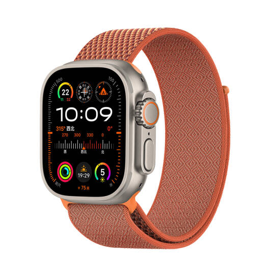 Apple Watch Ultra 49mm Kordon Wiwu WB501 CloudFlex Serisi Hasır Örgü Strap Kayış Turuncu