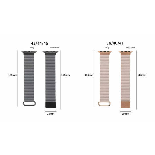 ​​​Apple Watch Ultra 49mm KRD-78 PU Deri Kordon Strap Kayış - 13