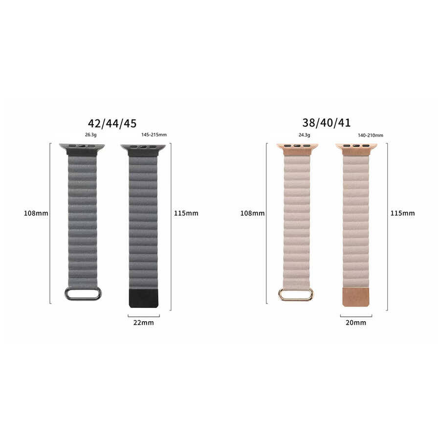 ​​​Apple Watch Ultra 49mm KRD-78 PU Deri Kordon Strap Kayış - 13