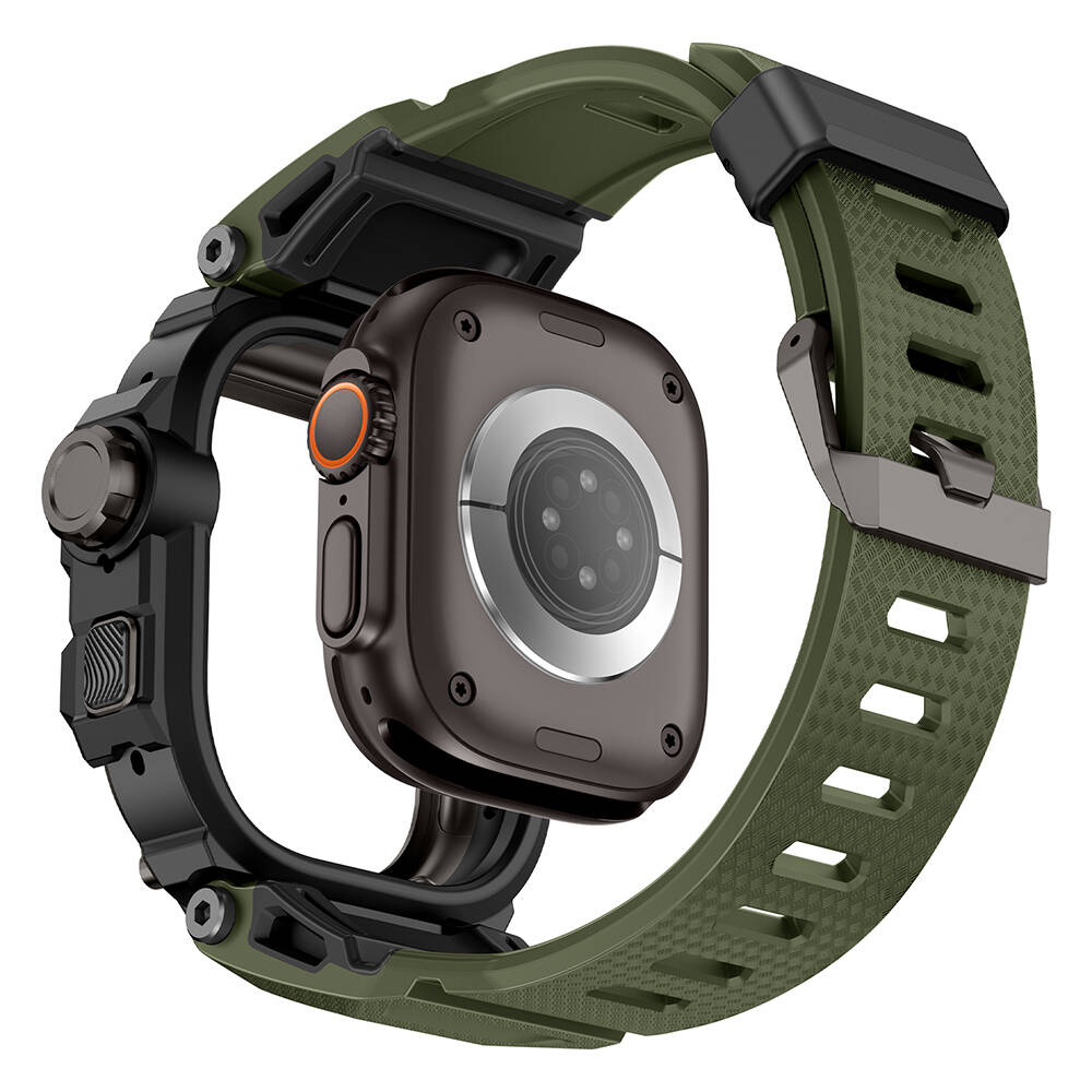 Apple Watch Ultra 49mm Mohseven iWatch Punk Fortress Serisi Kasa Koruyuculu Silikon Kordon - 26