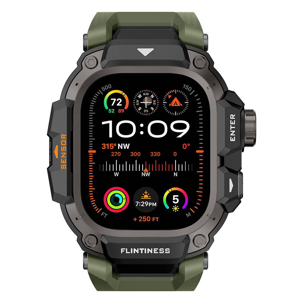 Apple Watch Ultra 49mm Mohseven iWatch Punk Fortress Serisi Kasa Koruyuculu Silikon Kordon - 27