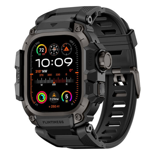 Apple Watch Ultra 49mm Mohseven iWatch Punk Fortress Serisi Kasa Koruyuculu Silikon Kordon - 15