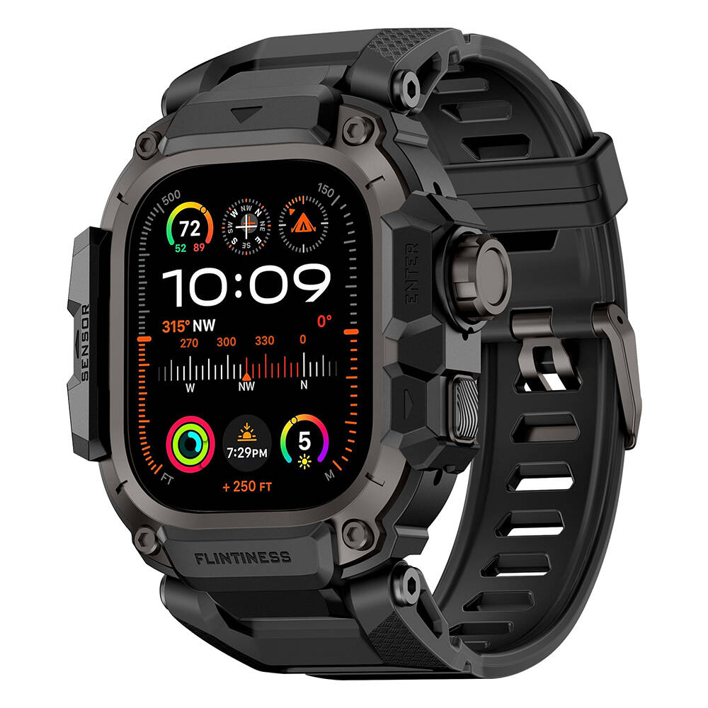 Apple Watch Ultra 49mm Mohseven iWatch Punk Fortress Serisi Kasa Koruyuculu Silikon Kordon - 15