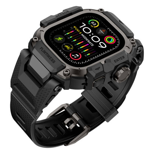 Apple Watch Ultra 49mm Mohseven iWatch Punk Fortress Serisi Kasa Koruyuculu Silikon Kordon - 16