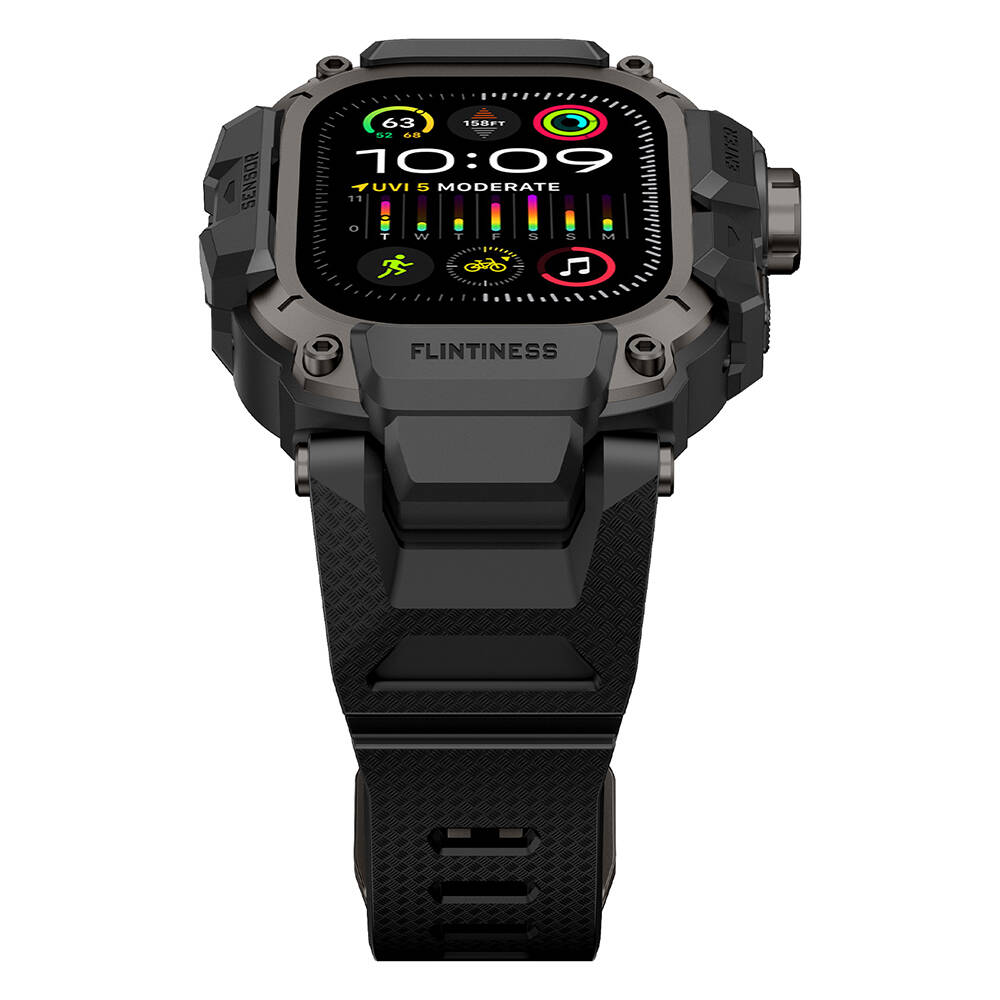 Apple Watch Ultra 49mm Mohseven iWatch Punk Fortress Serisi Kasa Koruyuculu Silikon Kordon - 17