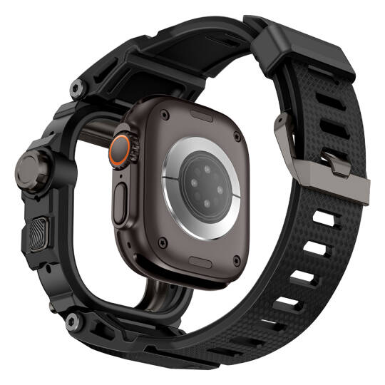Apple Watch Ultra 49mm Mohseven iWatch Punk Fortress Serisi Kasa Koruyuculu Silikon Kordon - 19