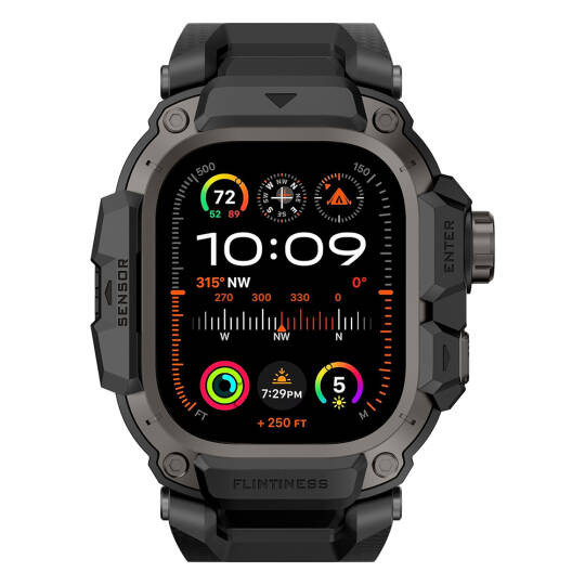 Apple Watch Ultra 49mm Mohseven iWatch Punk Fortress Serisi Kasa Koruyuculu Silikon Kordon - 20