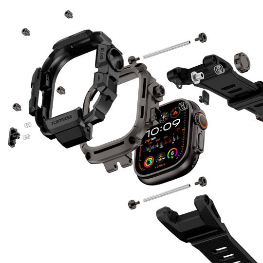 Apple Watch Ultra 49mm Mohseven iWatch Punk Fortress Serisi Kasa Koruyuculu Silikon Kordon - 21