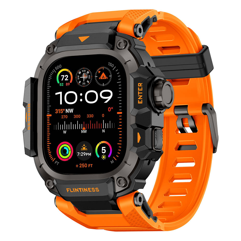 Apple Watch Ultra 49mm Mohseven iWatch Punk Fortress Serisi Kasa Koruyuculu Silikon Kordon - 8