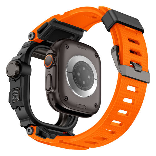 Apple Watch Ultra 49mm Mohseven iWatch Punk Fortress Serisi Kasa Koruyuculu Silikon Kordon - 12