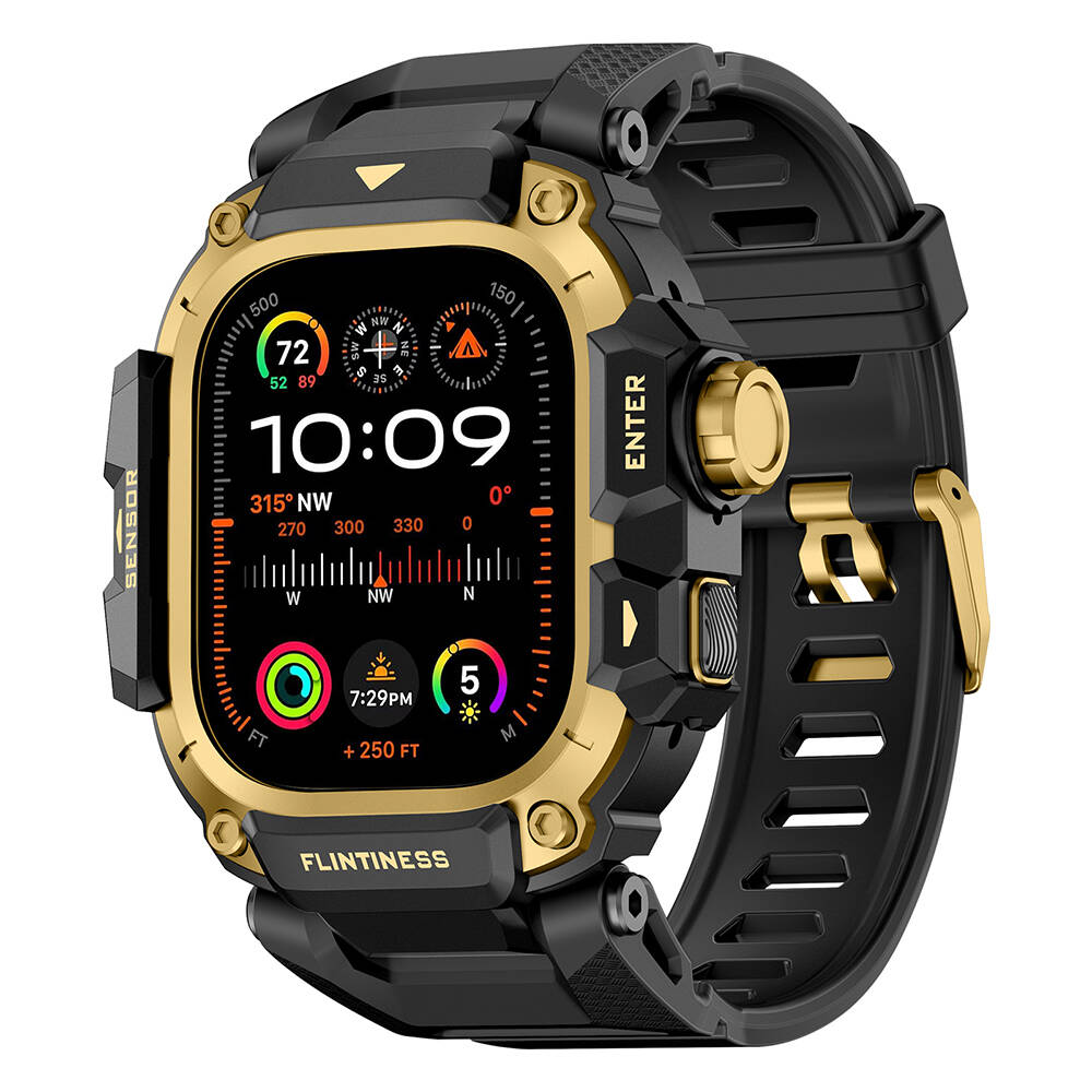 Apple Watch Ultra 49mm Mohseven iWatch Punk Fortress Serisi Kasa Koruyuculu Silikon Kordon - 1