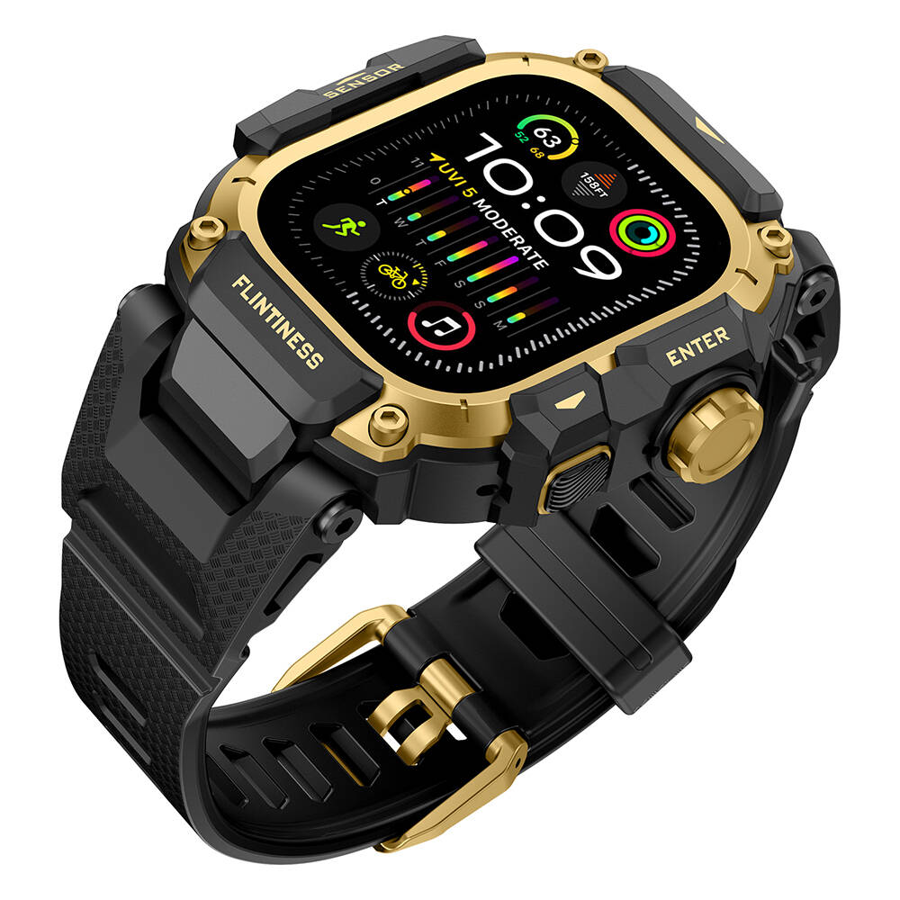 Apple Watch Ultra 49mm Mohseven iWatch Punk Fortress Serisi Kasa Koruyuculu Silikon Kordon - 2