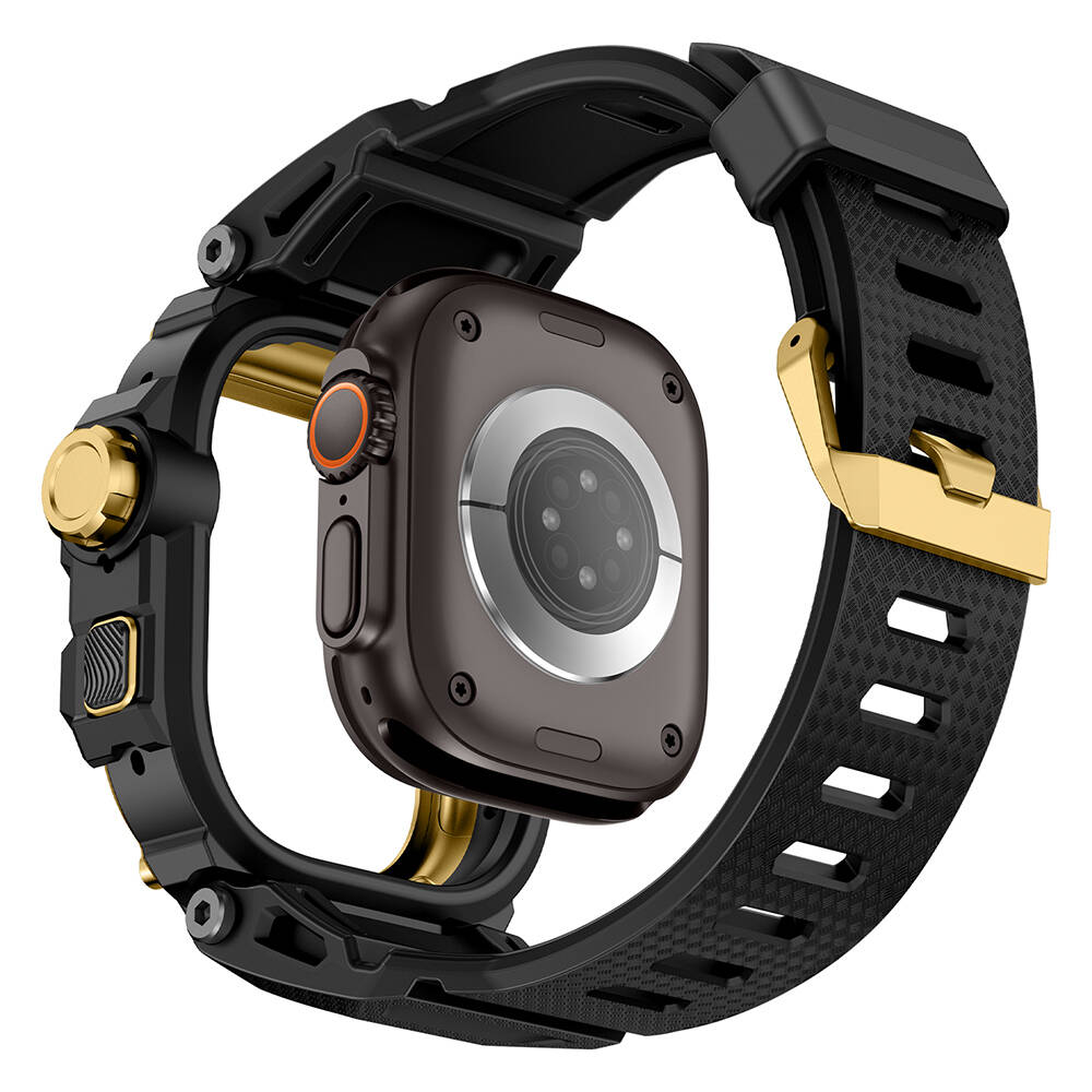 Apple Watch Ultra 49mm Mohseven iWatch Punk Fortress Serisi Kasa Koruyuculu Silikon Kordon - 5