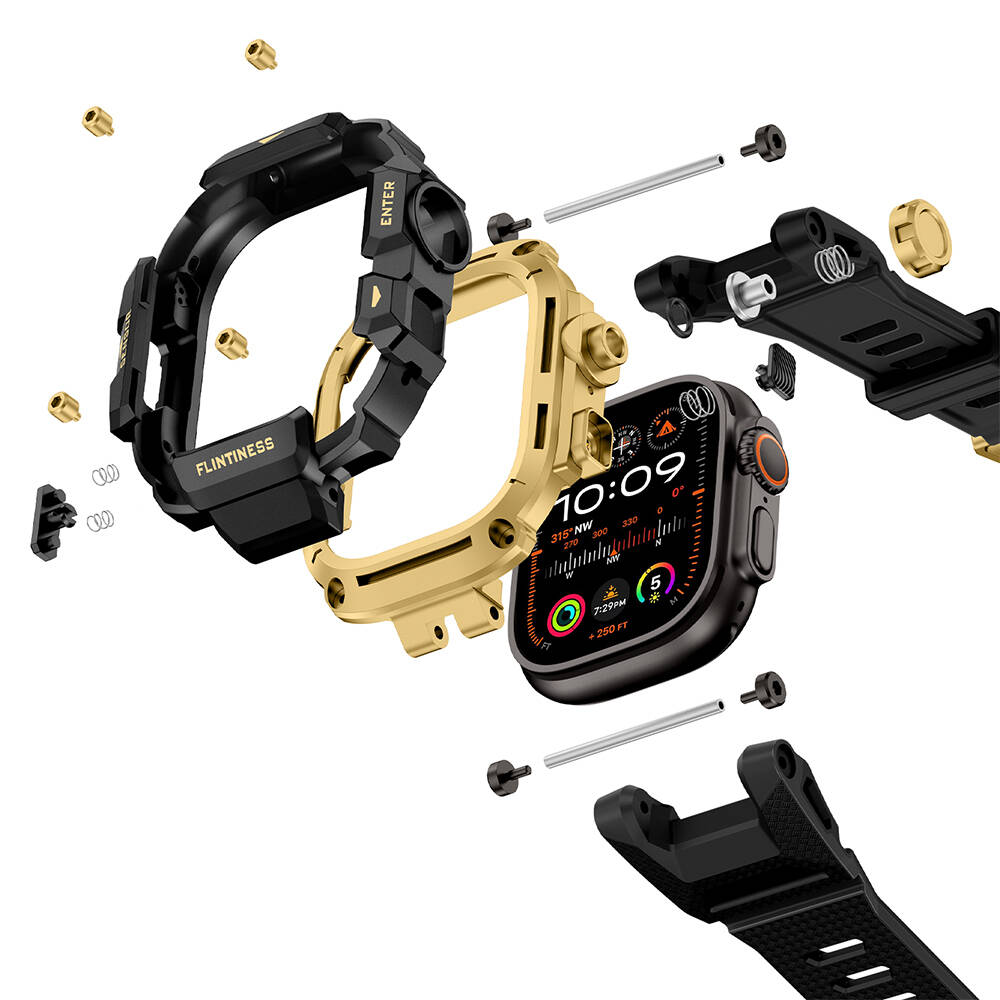 Apple Watch Ultra 49mm Mohseven iWatch Punk Fortress Serisi Kasa Koruyuculu Silikon Kordon - 7
