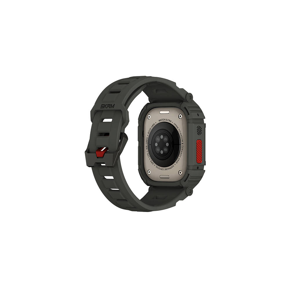 Apple Watch Ultra 49mm Skinarma Mecha 2in1 TPU Kasa Koruyucu + Silikon Kordon - 8