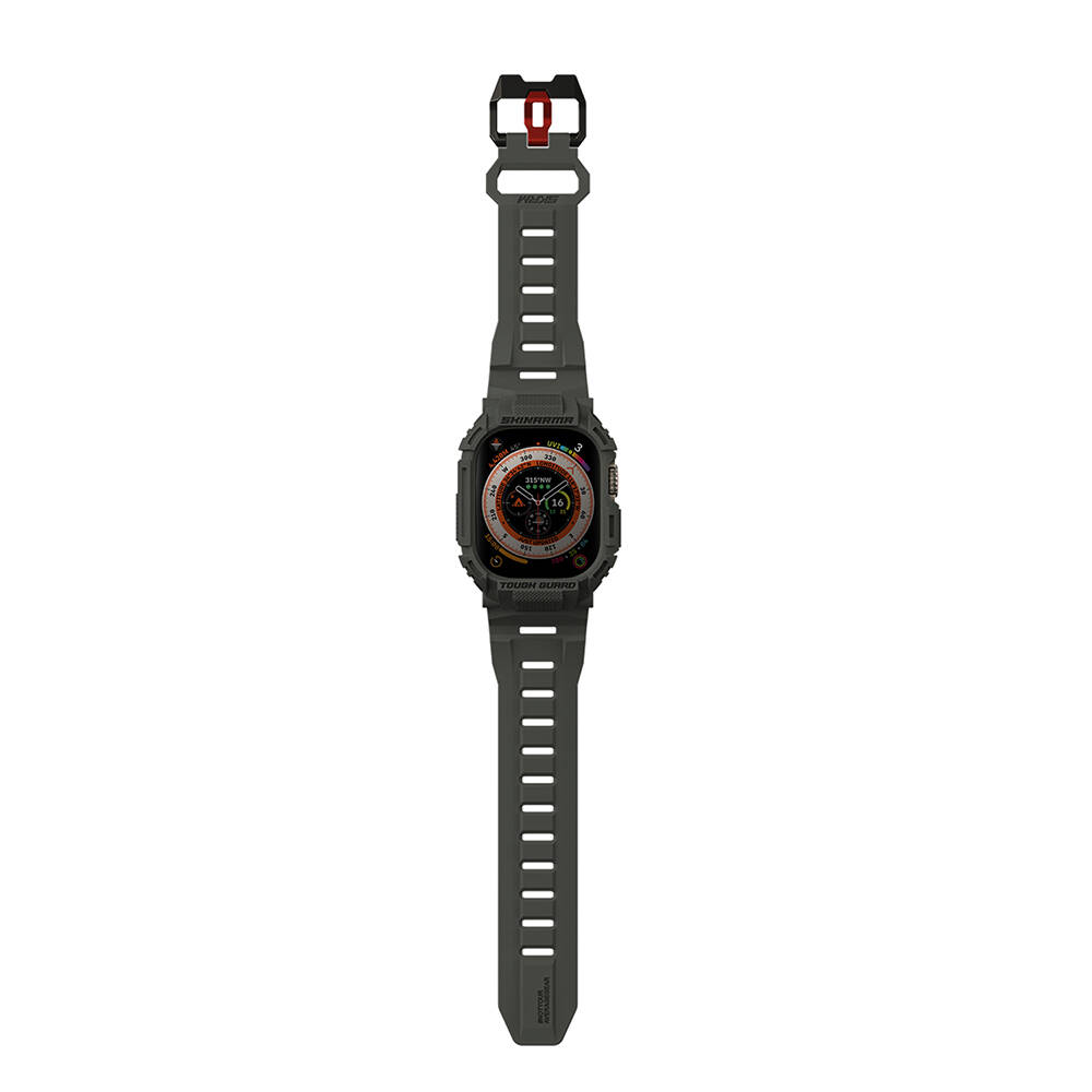 Apple Watch Ultra 49mm Skinarma Mecha 2in1 TPU Kasa Koruyucu + Silikon Kordon - 9