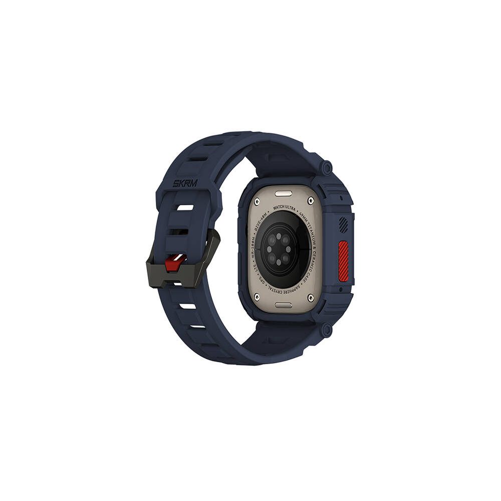 Apple Watch Ultra 49mm Skinarma Mecha 2in1 TPU Kasa Koruyucu + Silikon Kordon - 12