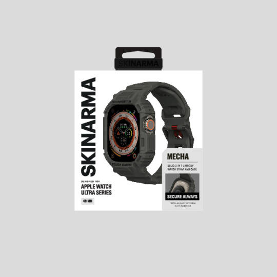 Apple Watch Ultra 49mm Skinarma Mecha 2in1 TPU Kasa Koruyucu + Silikon Kordon - 19