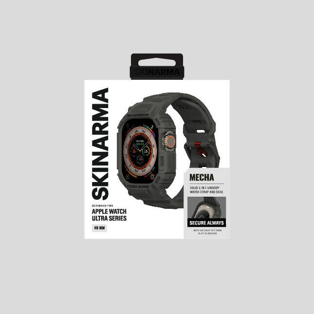 Apple Watch Ultra 49mm Skinarma Mecha 2in1 TPU Kasa Koruyucu + Silikon Kordon - 19