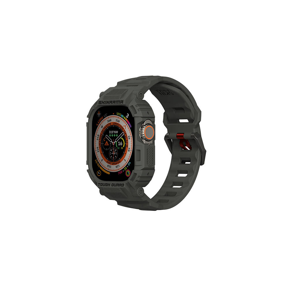 Apple Watch Ultra 49mm Skinarma Mecha 2in1 TPU Kasa Koruyucu + Silikon Kordon - 4