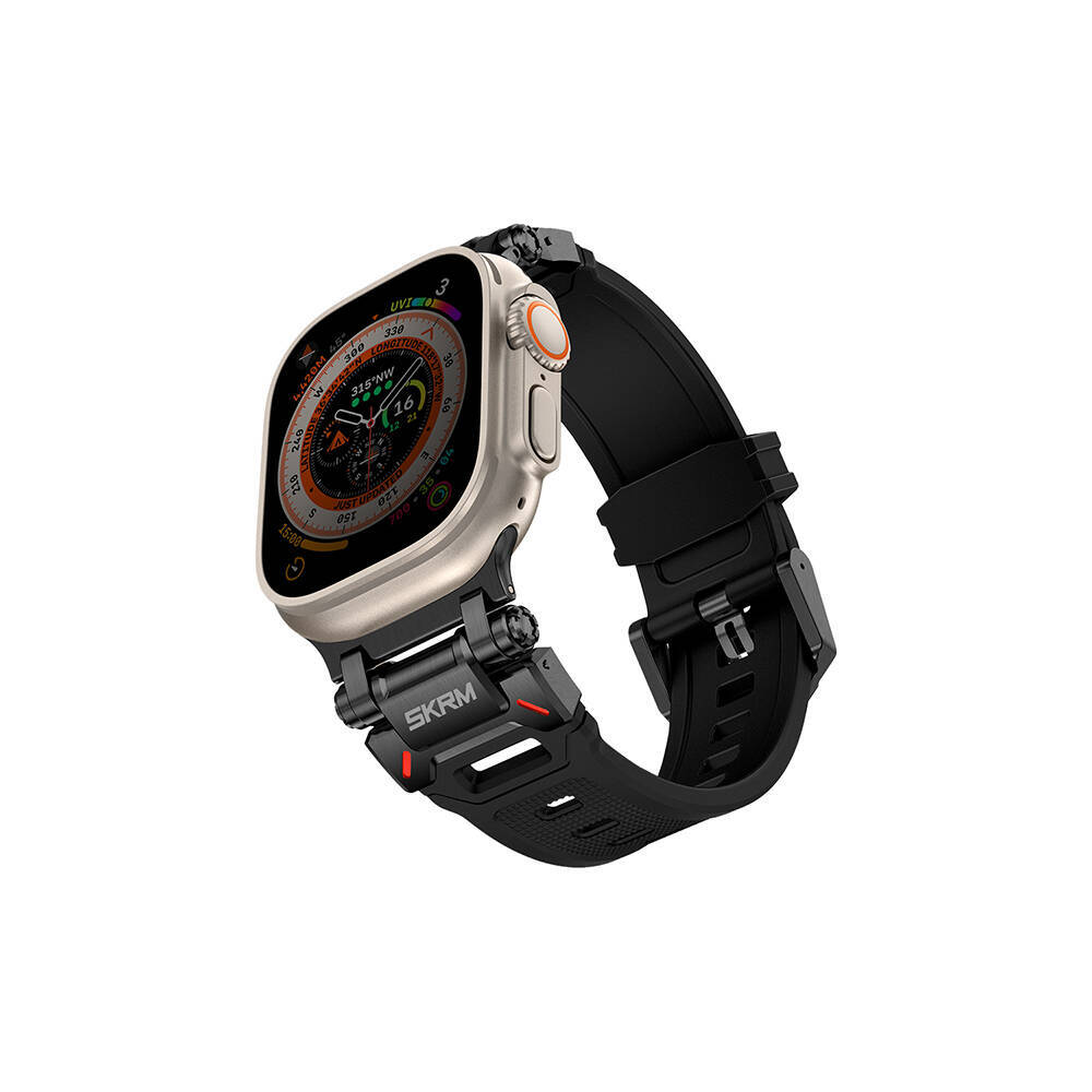 Apple Watch Ultra 49mm SkinArma Titon Serisi Hava Alabilen Delikli Silikon Kordon - 10