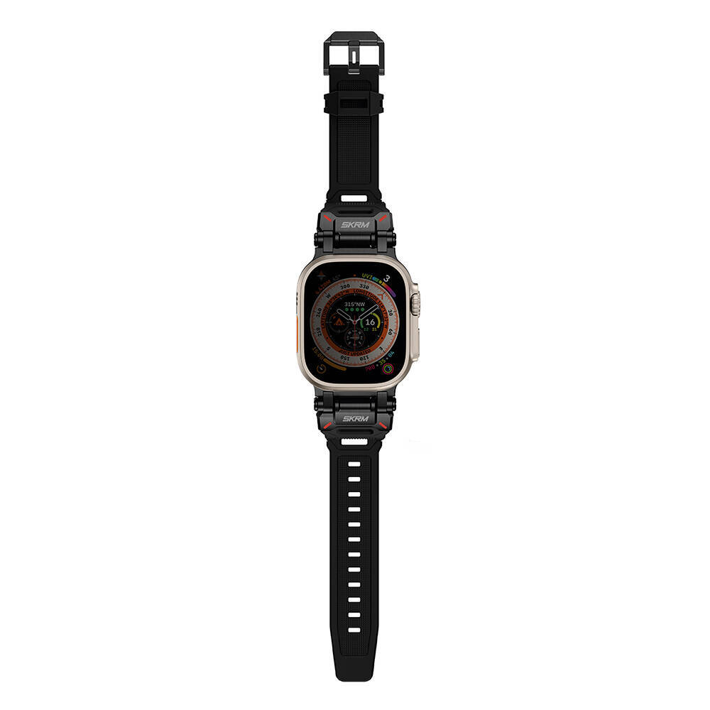 Apple Watch Ultra 49mm SkinArma Titon Serisi Hava Alabilen Delikli Silikon Kordon - 4