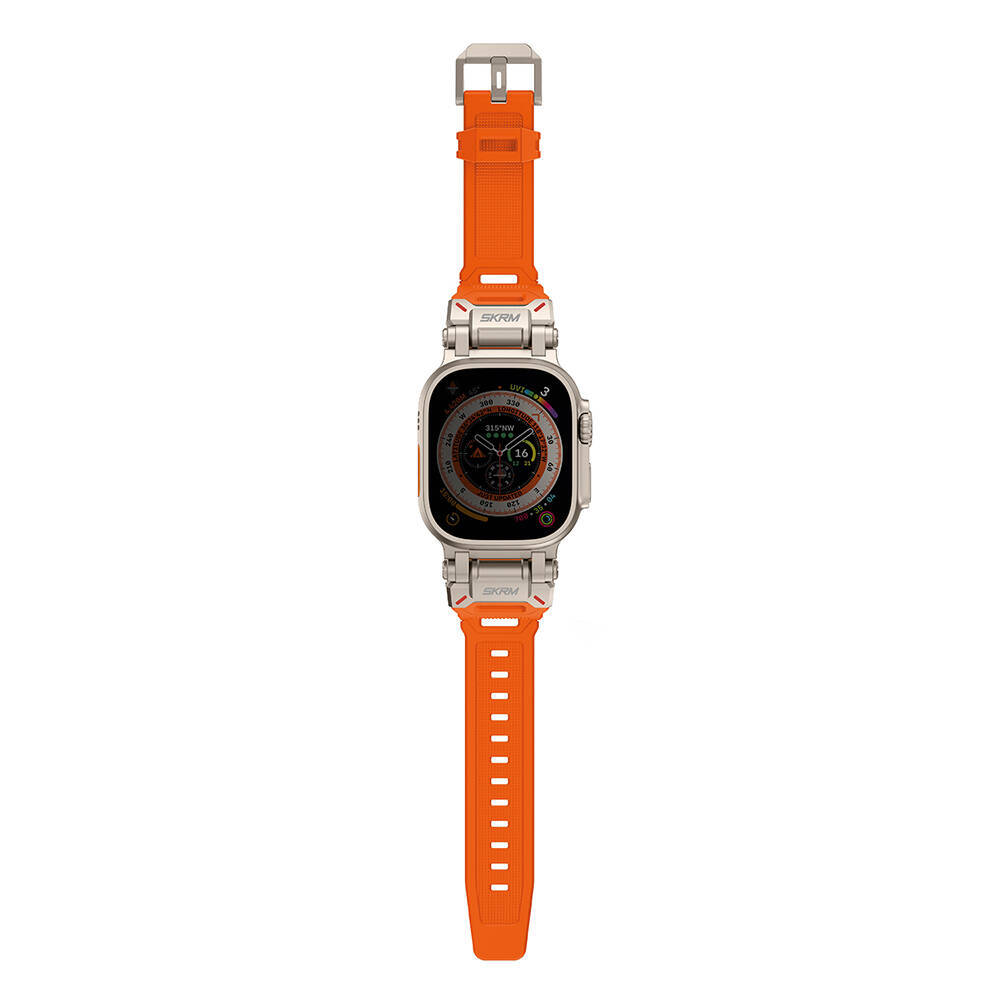Apple Watch Ultra 49mm SkinArma Titon Serisi Hava Alabilen Delikli Silikon Kordon - 6