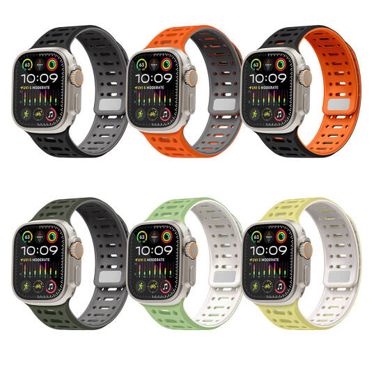Apple Watch Ultra 49mm Zore KRD-124 Silikon Kordon Strap Kayış - 15