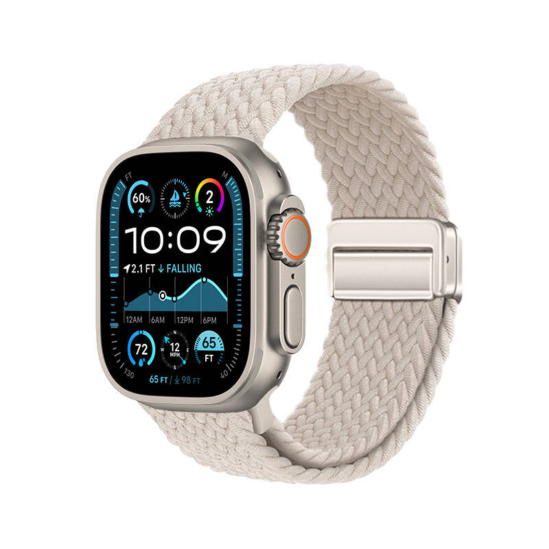 Apple Watch Ultra 49mm Zore KRD-134 Örgü Tasarımlı Hasır Kordon Strap Kayış - 1