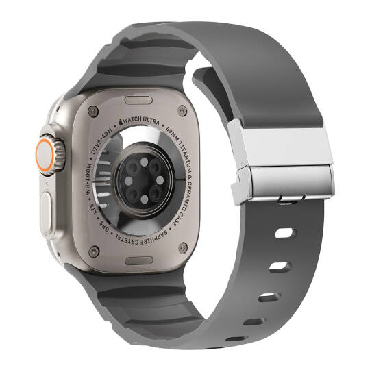 Apple Watch Ultra 49mm Zore KRD-145 Metal Tokalı Silikon Kordon - 6