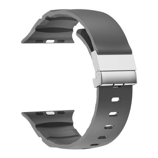 Apple Watch Ultra 49mm Zore KRD-145 Metal Tokalı Silikon Kordon - 7