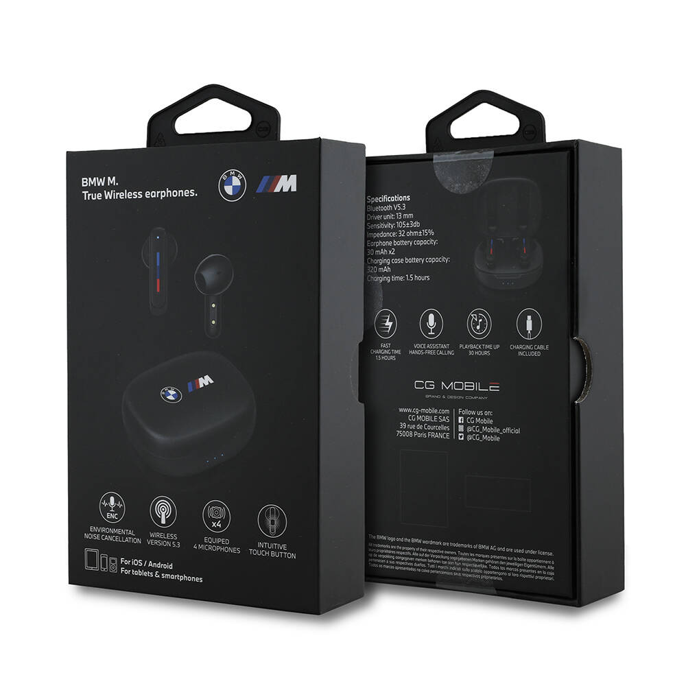 BMW Orjinal Lisanslı ENC Özellikli Kulakiçi TWS Bluetooth Kulaklık M Edition Baskı Logolu v5.3 - 7