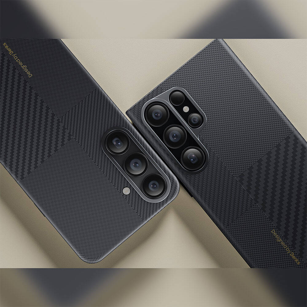 Galaxy S24 Kılıf M-safe Şarj Özellikli Karbon Fiber Benks Montage ArmorAir Kevlar Kapak - 6
