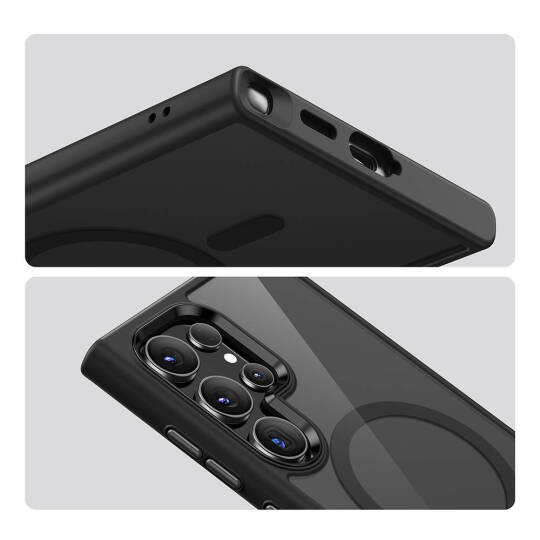 Galaxy S24 Ultra Kılıf M-safe Şarj Özellikli Şeffaf Arka Yüzey Benks MagClap TPU Çerçeve Kapak - 19
