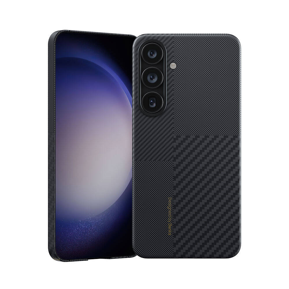 Galaxy S25 Kılıf M-safe Şarj Özellikli Karbon Fiber Benks Montage ArmorAir Kevlar Kapak - 1