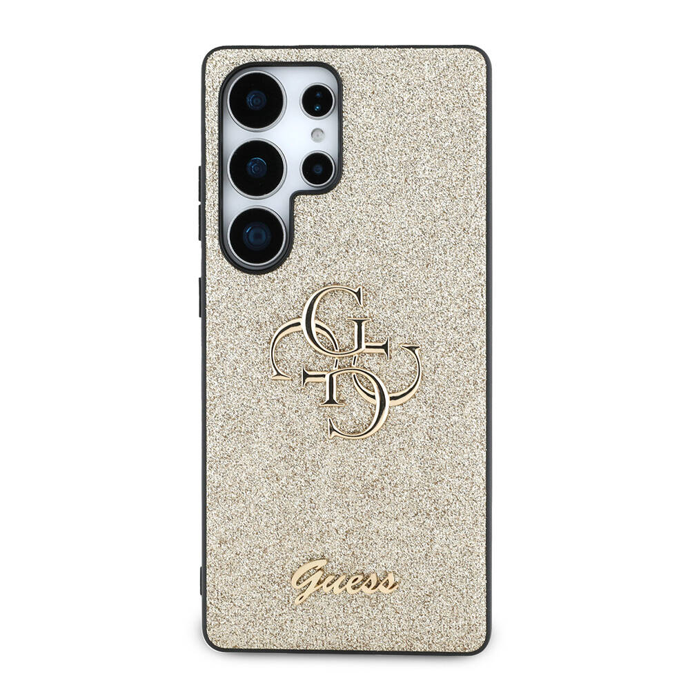 Galaxy S25 Ultra Kılıf Guess Orjinal Lisanslı 4G Büyük Metal Logolu Glitter Kapak - 4