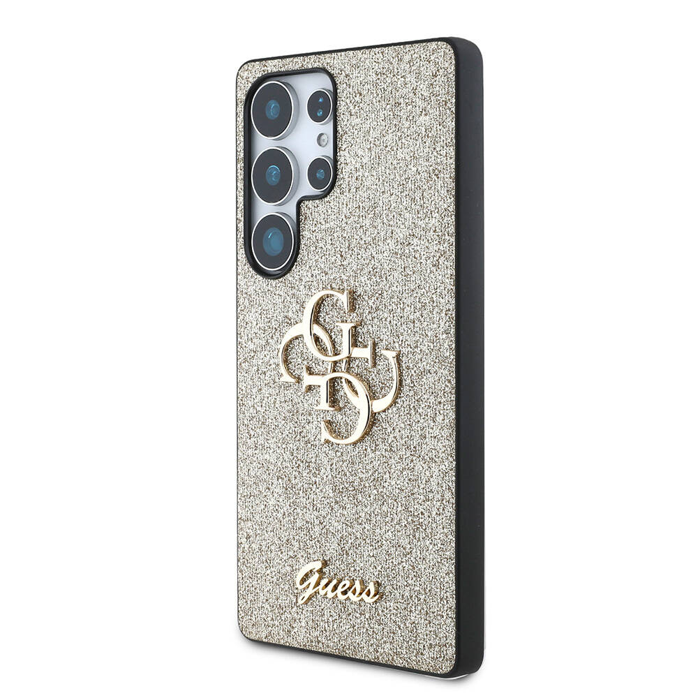 Galaxy S25 Ultra Kılıf Guess Orjinal Lisanslı 4G Büyük Metal Logolu Glitter Kapak - 5