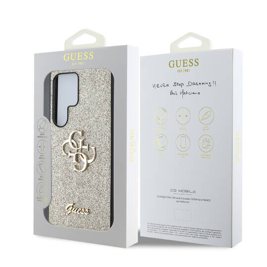 Galaxy S25 Ultra Kılıf Guess Orjinal Lisanslı 4G Büyük Metal Logolu Glitter Kapak - 11